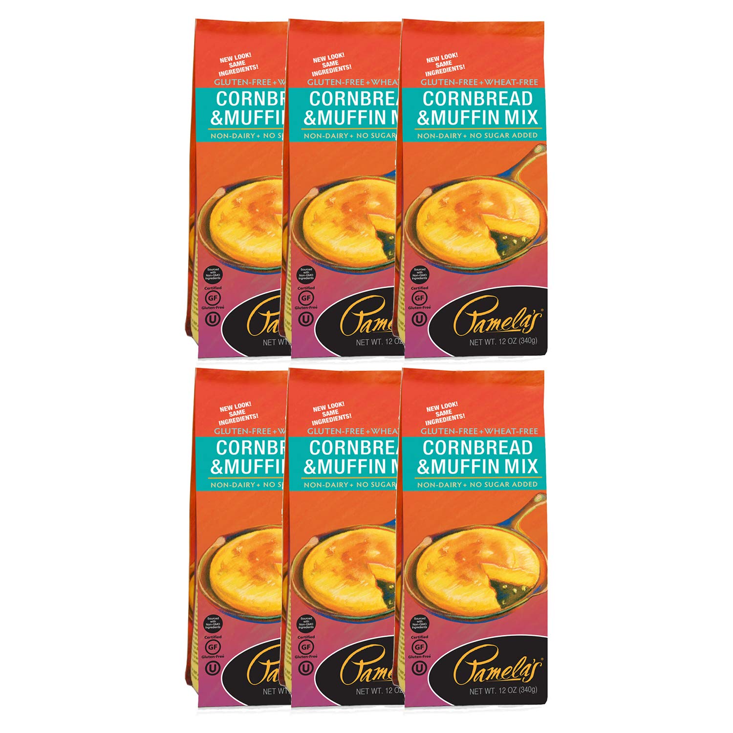 Pamela's Gluten Free Cornbread and Muffin Mix, 12 OZ (Pack of 6)