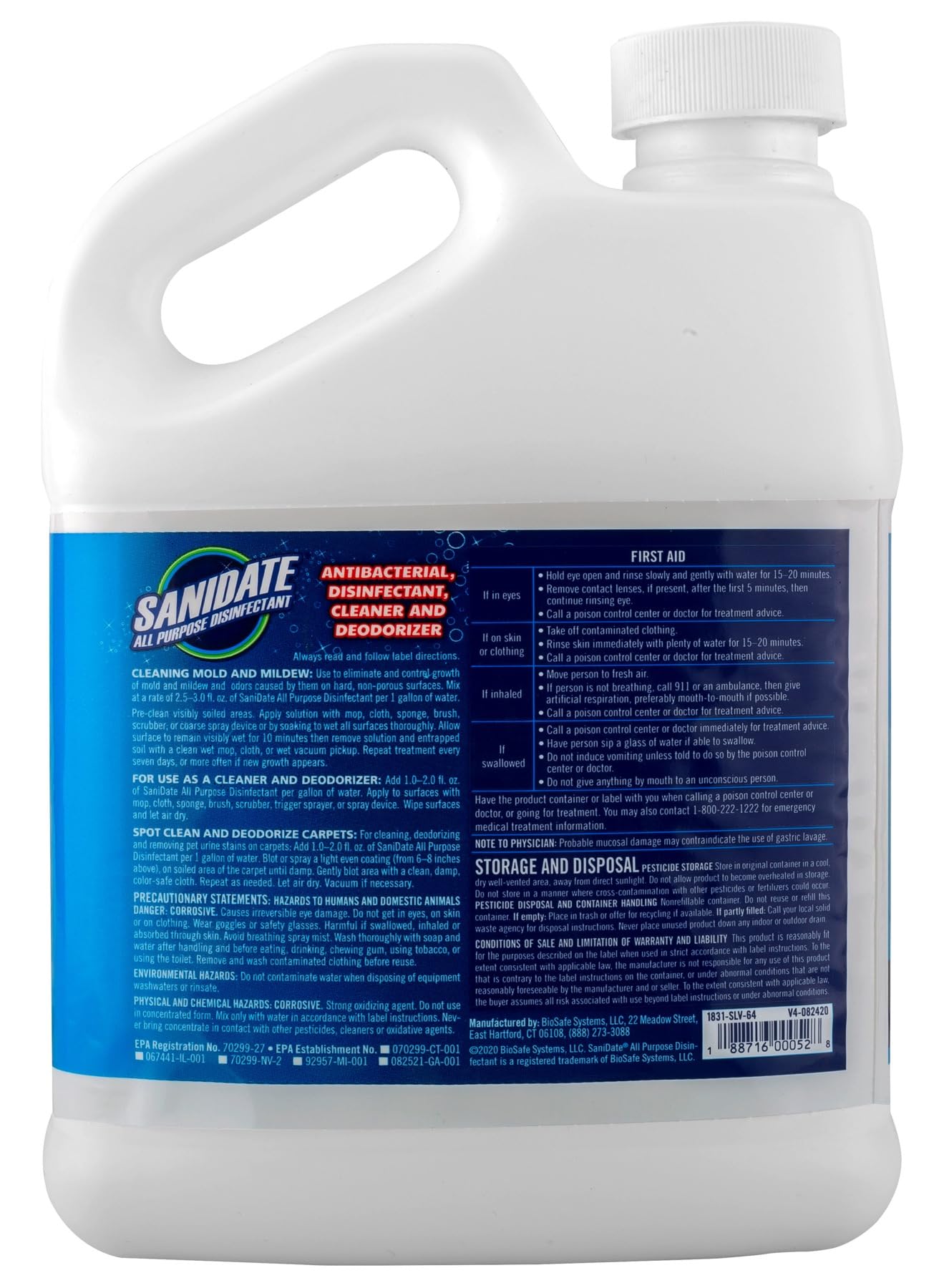 Powerbuilt SaniDate Disinfectant Solution (64Oz) kills 99.9% of viruses, bacteria and germs works with Saniflow Sprayer - 647731