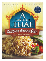 A Taste of Thai Jasmine Rice Instant (Coconut Ginger Rice) - Authentic Thai White Rice Organic, Flavored with Classic Thai Spices | Organic