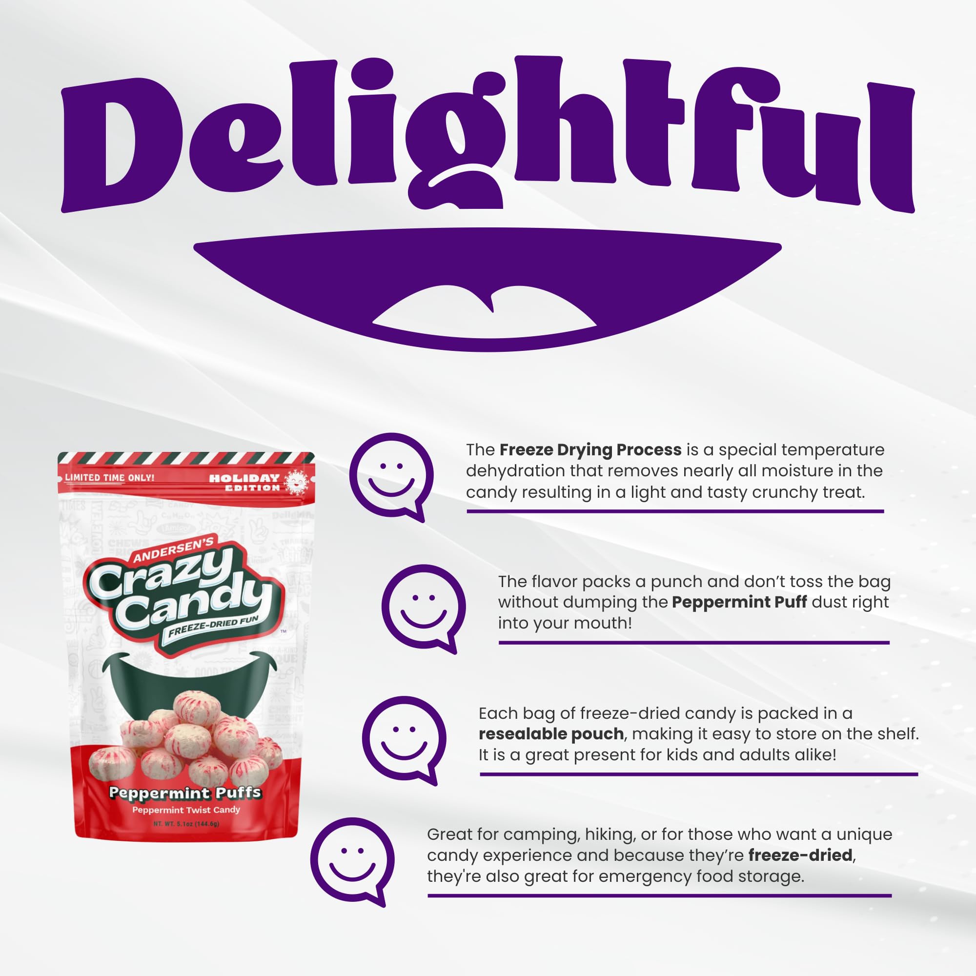 Andersen's Crazy Candy Freeze Dried Candy - (Peppermint)