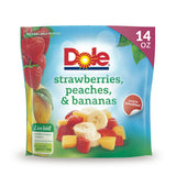 Dole Strawberries, Peaches and Bananas Frozen Fruit, All Natural Mixed Fruit for Smoothies, Snacks and Recipes, 14 Oz Resealable Bag (Frozen)