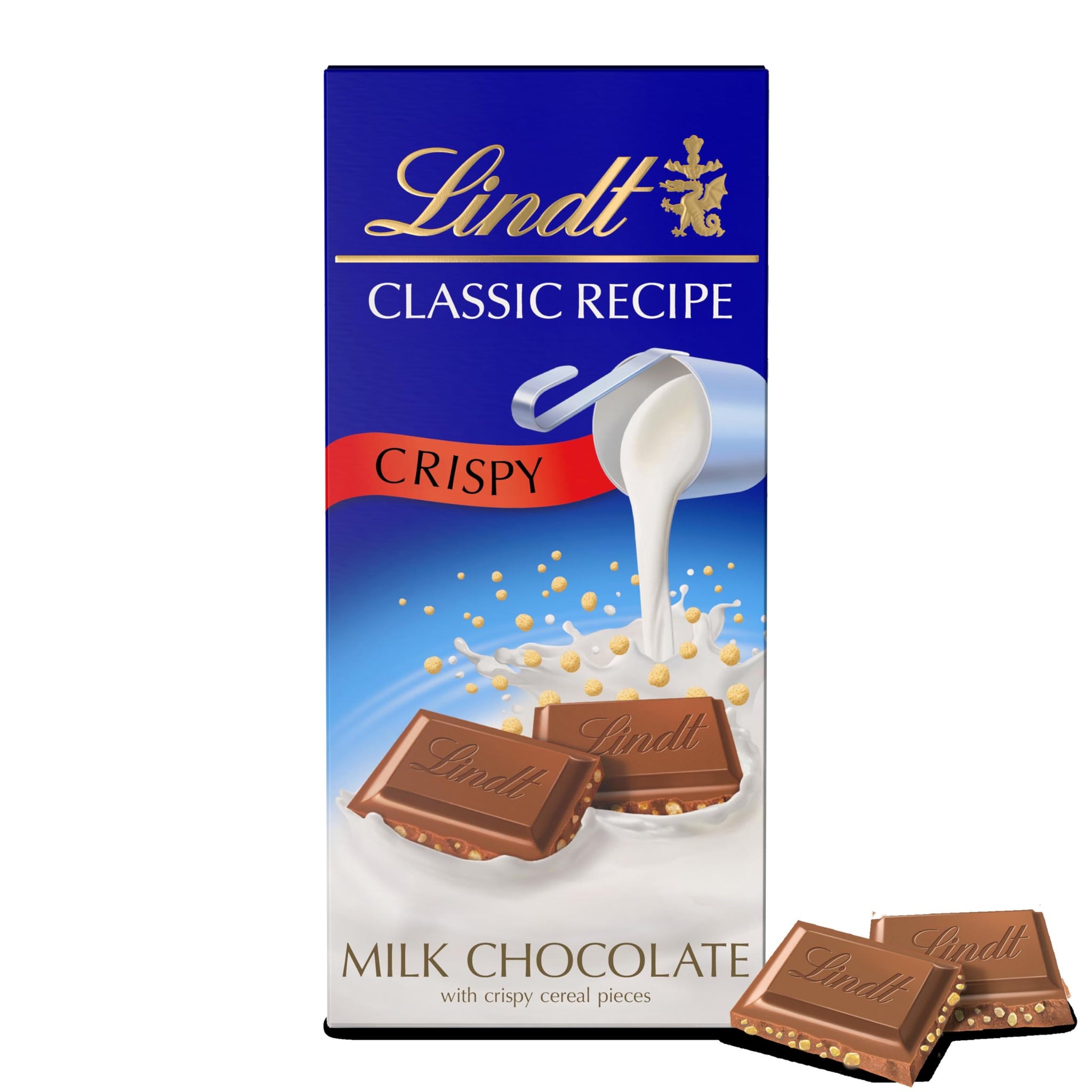 Lindt CLASSIC RECIPE Crispy Milk Chocolate Candy Bar, Milk Chocolate, 4.4 oz.