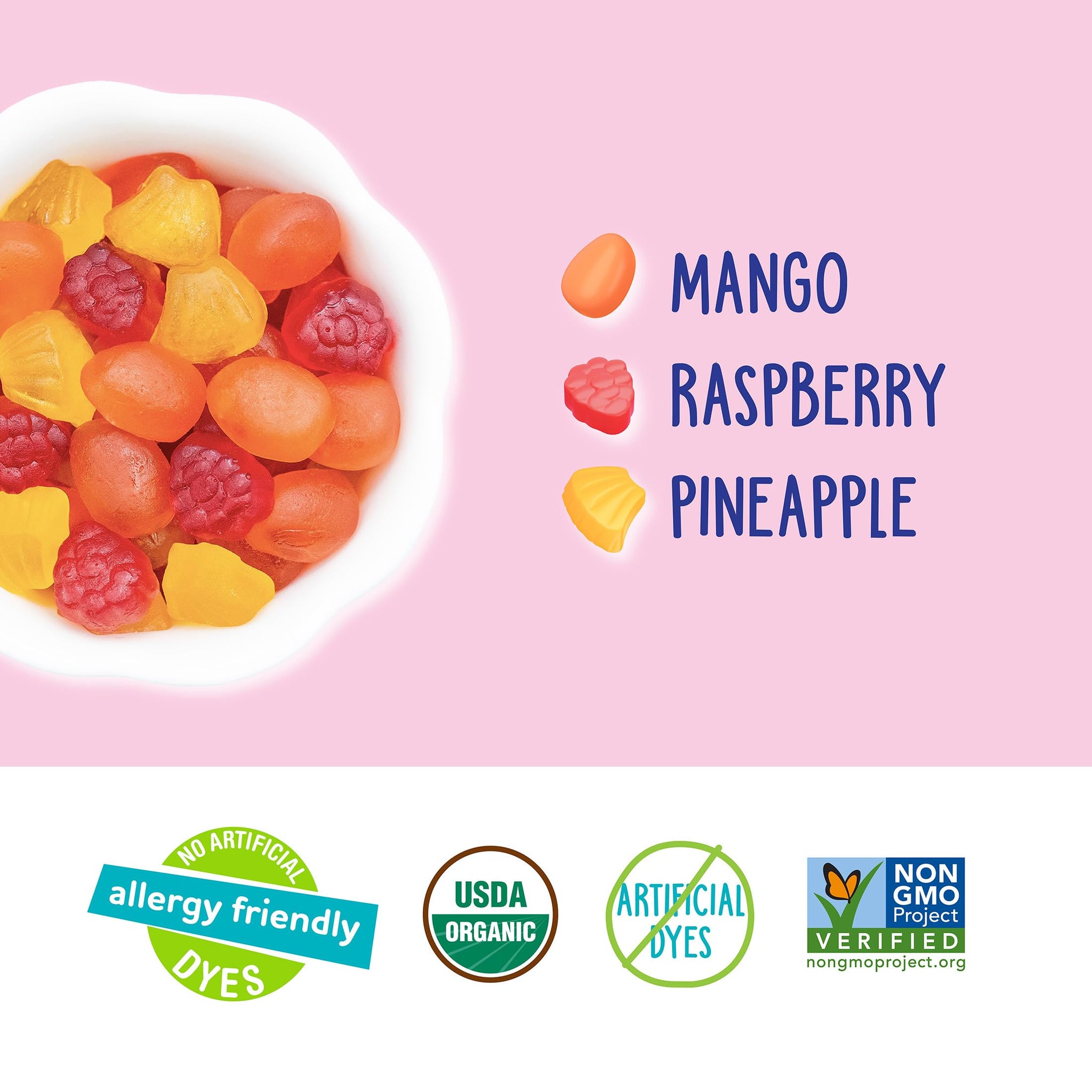 YumEarth Organic Tropical Fruit Snacks (Pack of 35) - 0.7 Ounce Snacks Packs - Non GMO, Gluten Free, Vegan, Dye Free - Pineapple, Raspberry, Mango