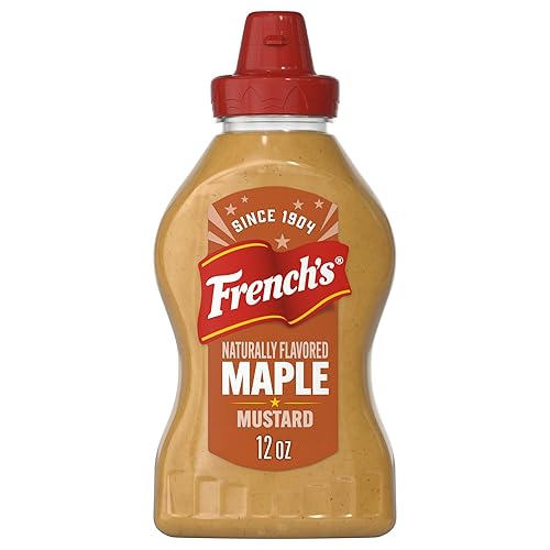 French’s Mustard, Maple, Made with Maple Syrup, Smooth & Sweet Mustard and Dipping Sauce, For Sandwiches, Salmon, Sauces, Burgers, Bratwursts, Chicken