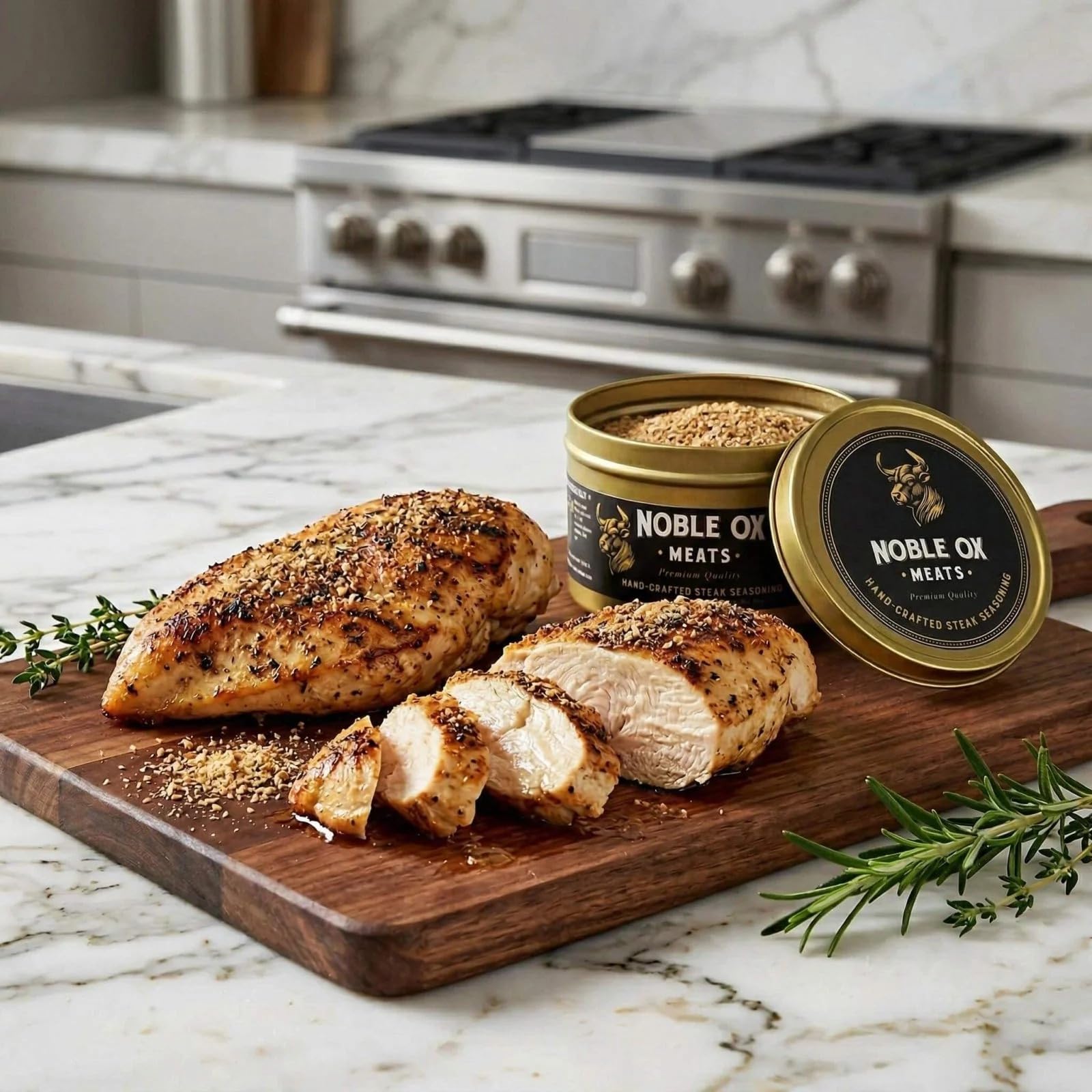Noble Ox Hand-Crafted Meats Seasoning for Steak, Chicken, and Veggies - 6 oz (170g) Aromatic Herb & Spice Blend (Two Pack)