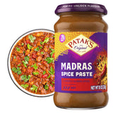 Patak's Madras Spice Paste, Hot Indian Curry with 11 Expertly Blended Spices, No Artificial Colors, Gluten-Free & Vegan, Bold Base for Home Cooking