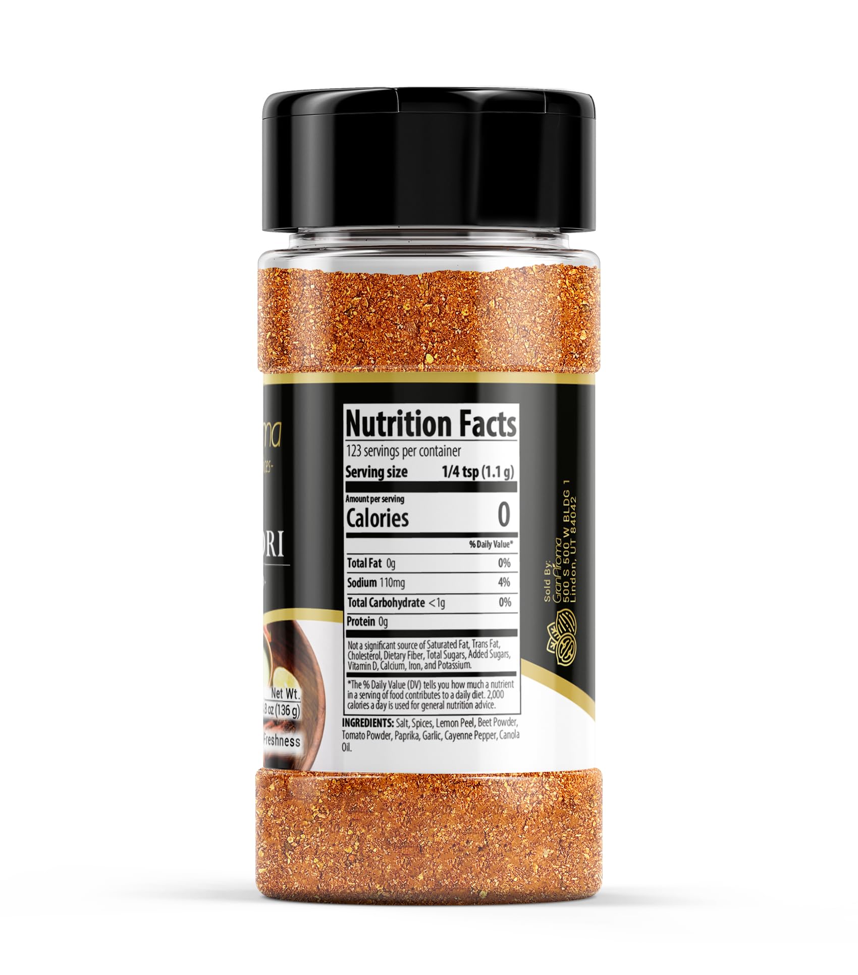 GranAroma Tandoori Spice Blend, 4.8 oz, Flavorful Spice Blend, Curries & Dry Rubs, Spicy & Smoky