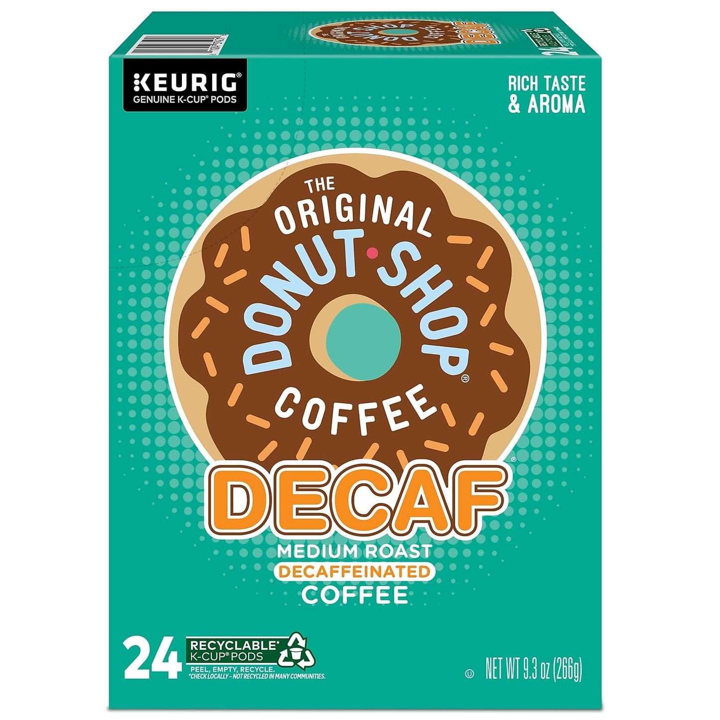 The Original Donut Shop Decaf Keurig Single-Serve K-Cup Pods, Medium Roast Decaffeinated Coffee, 24 Count (Pack of 1)