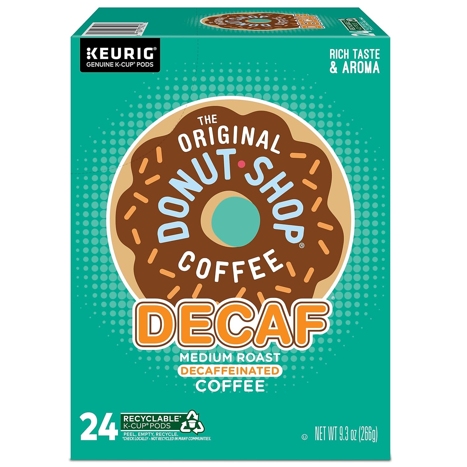 The Original Donut Shop Decaf Keurig Single-Serve K-Cup Pods, Medium Roast Decaffeinated Coffee, 24 Count (Pack of 1)