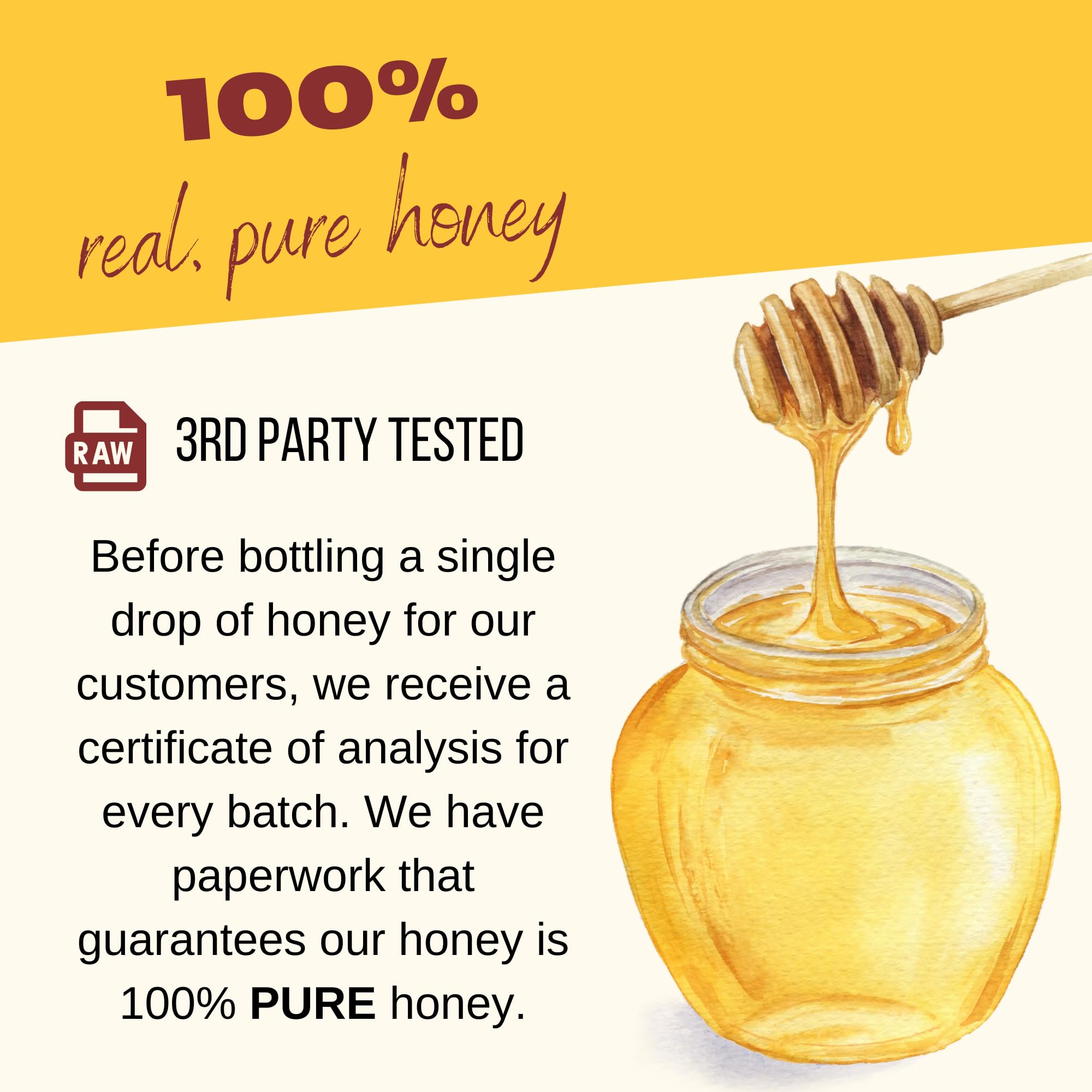 Bulk Honey - 6 LBS - Half Gallon of Raw Honey - Raw Wildflower