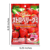 Kasugai Japanese Gummy Candy with Real Fruit Juice (3 Pack) with 2 GosuToys Stickers (Peach, Strawberry, Watermelon)