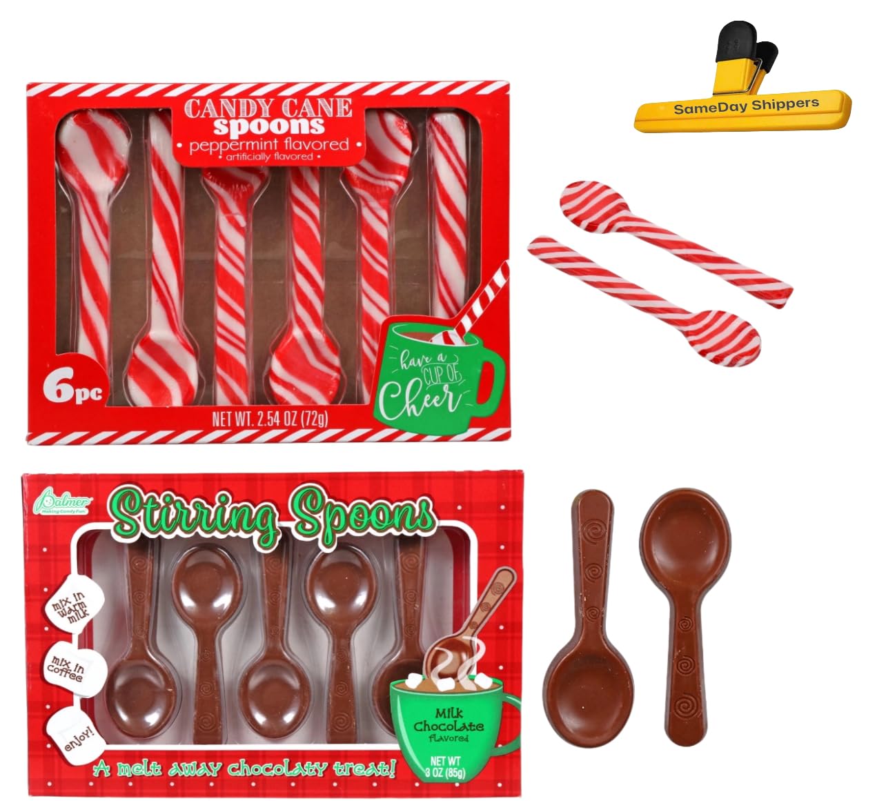 HOLIDAY GIFT SET | (6 CHOCOLATE CANDY SPOON & 6 PEPPERMINT CANDY SPOON)