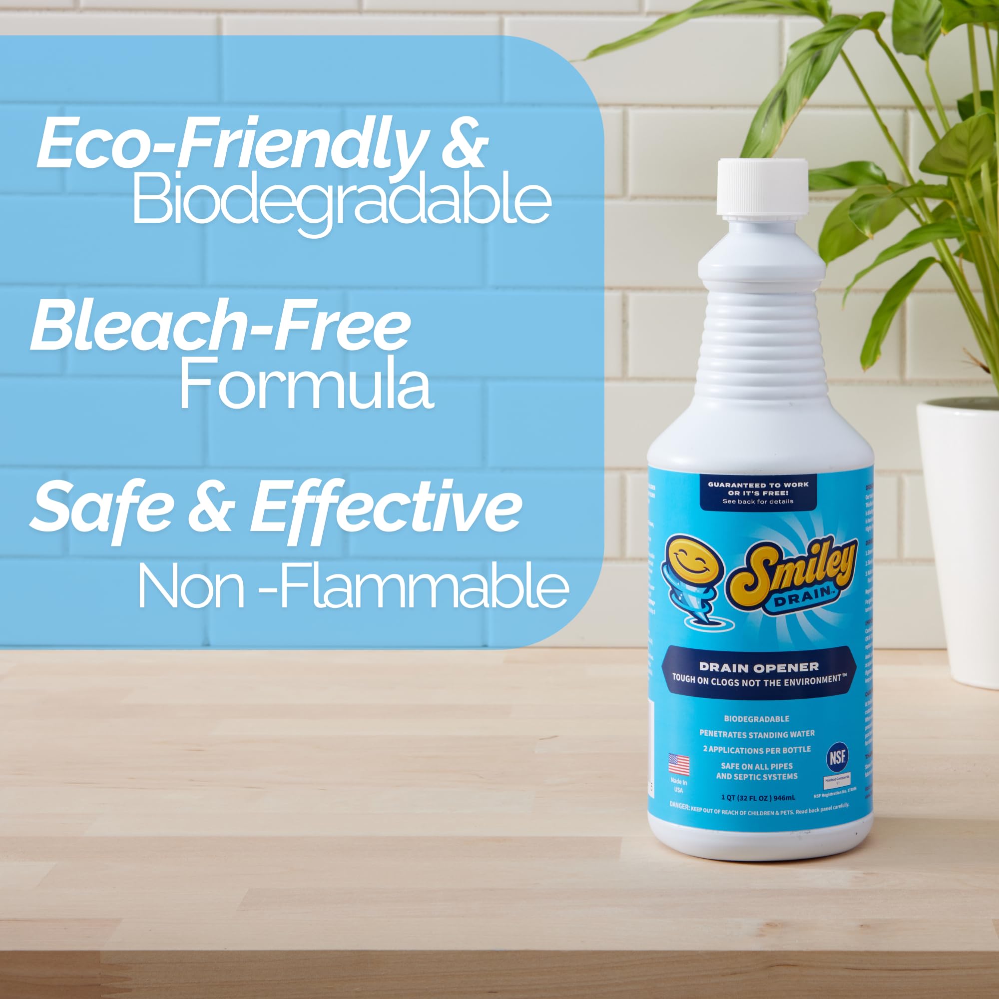 Ultra Concentrated & Super Fast Drain Opener | Safe, Made By Licensed Plumber | Clears Clogs in 10 Minutes | Odorless, Biodegradable, and Eco-Friendly