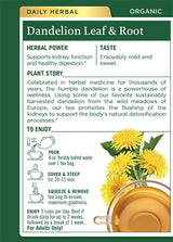 Traditional Medicinals Organic Dandelion Leaf & Root Herbal Tea, Supports Kidney Function & Healthy Digestion, (Pack of 2) - 32 Tea Bags Total