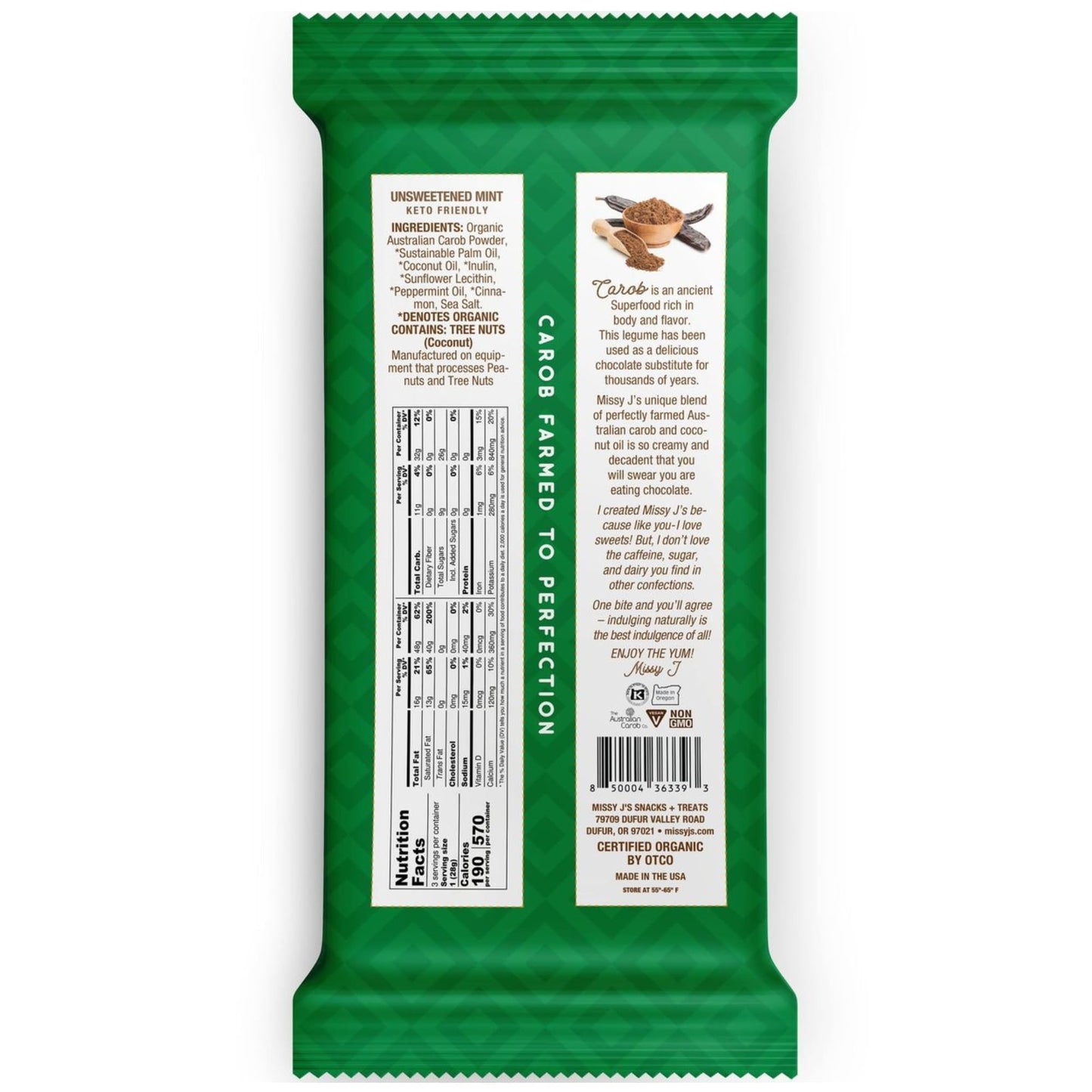 Missy J's Organic Carob Dark Delights Unsweetened Sampler Candy Bar 3 Pack, Vegan, Gluten and Caffeine Free Healthy Substitute for Chocolate, Perfect
