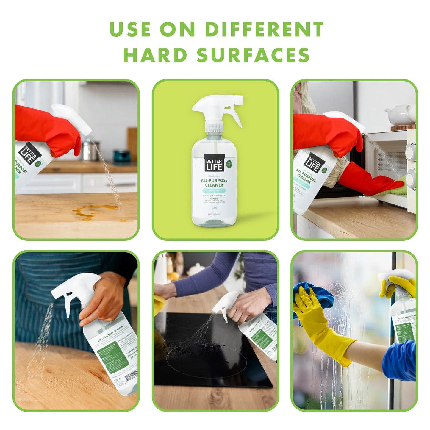 Better Life All Purpose Cleaner - Multipurpose Home and Kitchen Cleaning Spray for Glass, Countertops, Appliances, Upholstery & More - Multi-surface