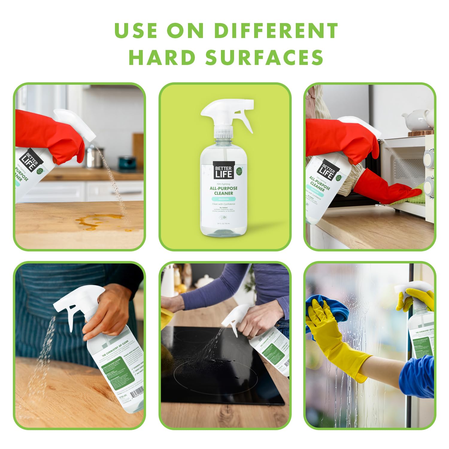 Better Life All Purpose Cleaner - Multipurpose Home and Kitchen Cleaning Spray for Glass, Countertops, Appliances, Upholstery & More - Multi-surface