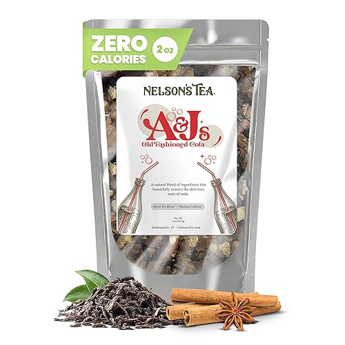 Nelson's Tea - A&J's Old Fashioned Cola Tea - Chicory Root, Cinnamon, Black Tea, Coriander, Lemon Peel, Orange Peel and Natural Flavoring - 2 Oz