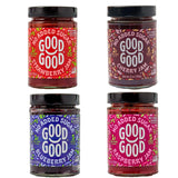 GOOD GOOD No Added Sugar Fruit Jam Variety Pack of 4 - Keto Friendly Jelly - Strawberry, Blueberry, Raspberry and Cherry Jam - Low Carb, Low-Calorie