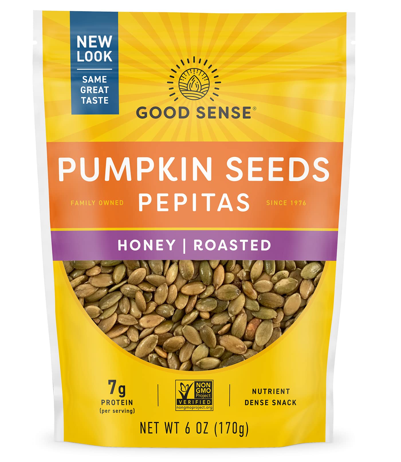 Good Sense Shelled Pumpkin Seeds (Pepitas), Honey Roasted Honey Roasted 6 Ounce