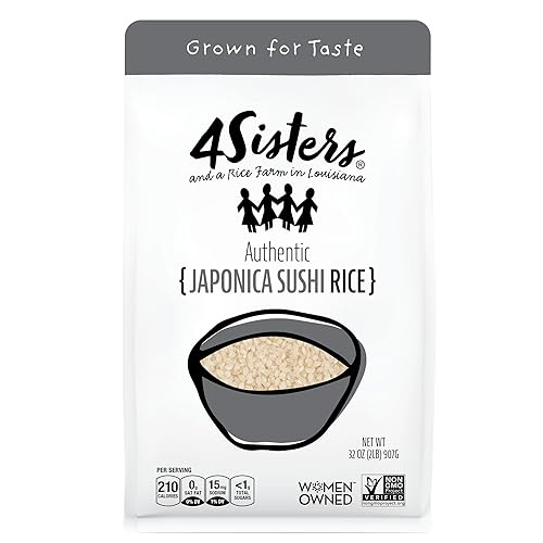 4Sisters - Authentic Short Grain Japonica Sushi Rice - Sustainably Grown - Women Owned - Farm to Table - 2lb