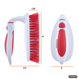 Superio Grout Brush, Dish Brush, Shower Scrubber Cleaning Brush, Stiff Bristles, Comfort Grip Handle,Red Brush Cleaner for Kitchen, Bathroom, Shower