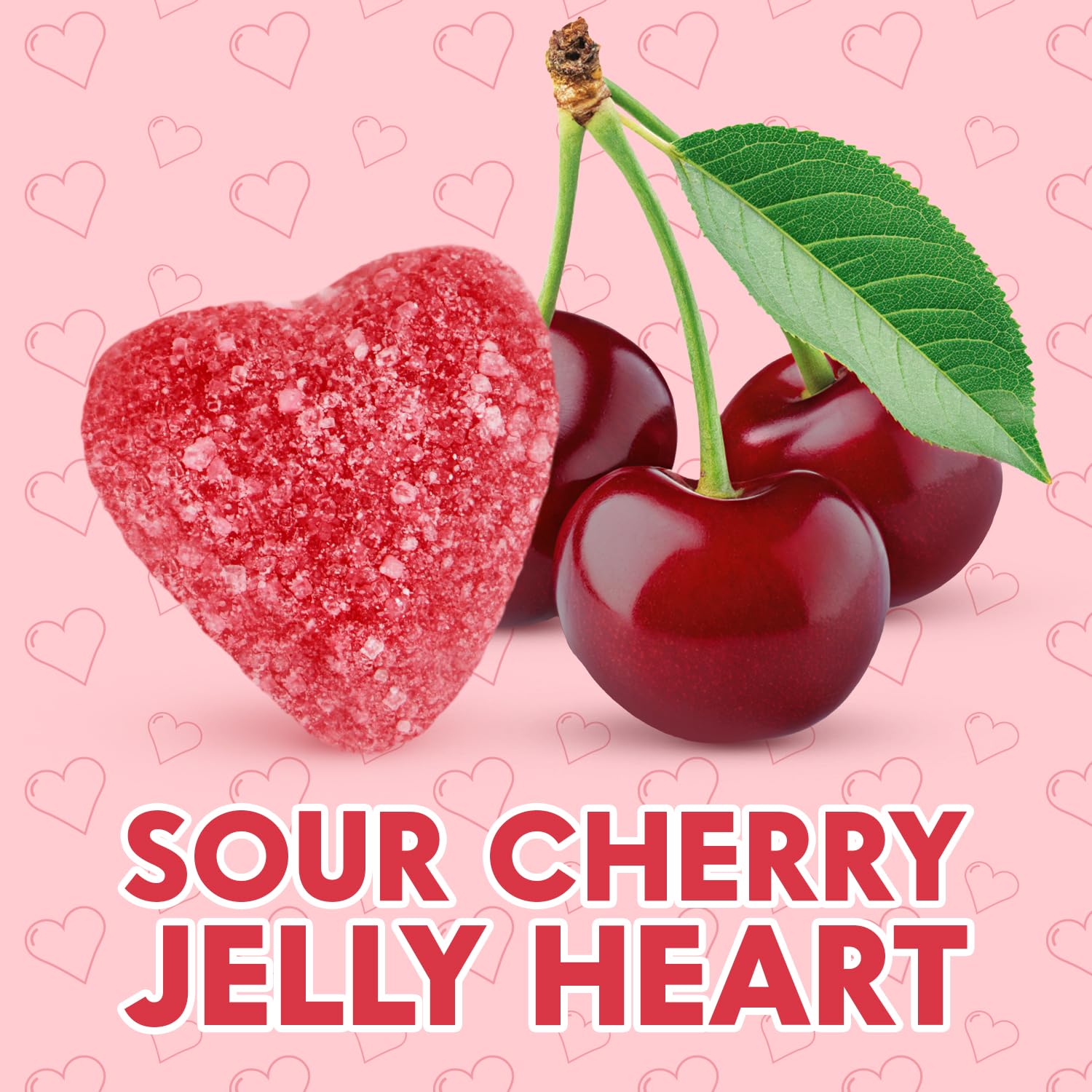 Mother's Day Sour Cherry Jelly Hearts Candy, 2lb Pack of Mother's Day Candy Bulk, Ideal Gummy for Parties, Classroom Exchanges and Gift Bags, Perfect