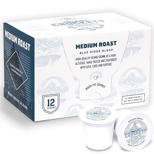 Crockett K Cups Coffee - Smooth Medium Roast Coffee Pods with Balanced Flavor, Clean Finish & All Day Energy - Convenient Single Serve for Reliable