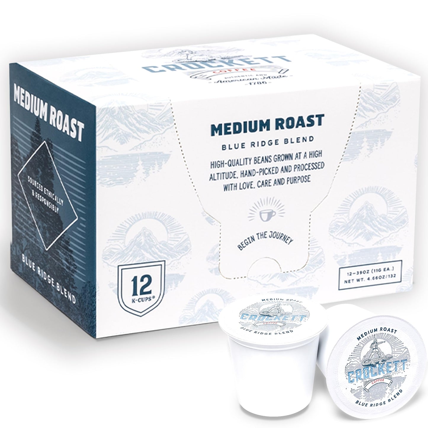 Crockett K Cups Coffee - Smooth Medium Roast Coffee Pods with Balanced Flavor, Clean Finish & All Day Energy - Convenient Single Serve for Reliable
