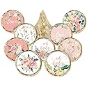 Baby in Bloom Party Favor Stickers, Pink Floral Baby Shower Chocolate Kisses Candy Labels - 180 Count