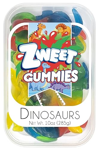 Zweet Gummy Dinosaurs Animals -10 oz. Tub
