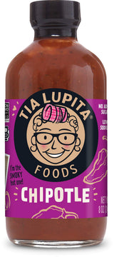 Tia Lupita Chipotle Hot Sauce | 8 oz x 1 Bottle | Flavorful Heat, Medium Spice, Smoky, Full Body | Gluten Free, Non GMO, Sugar Free, Low Sodium, Keto