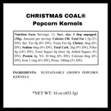 Christmas Coal Gourmet Popcorn Kernels - Fun and Unique X-Mas Stocking Stuffer - Lump of Coal Black Popcorn Gift for Him from Dell Cove Spices, One