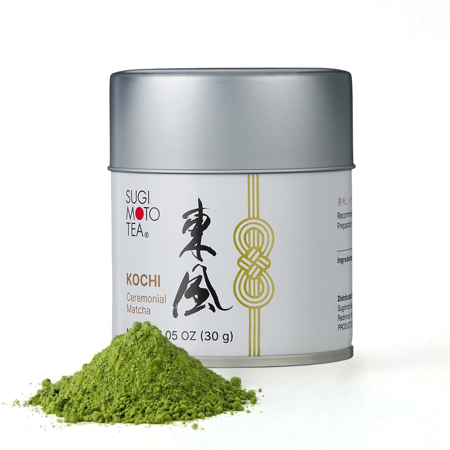 SUGIMOTO TEA Matcha Ceremonial Grade Japanese Matcha Powder "KOCHI" 1.05 oz (30 g)