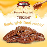 Honey Roasted Pecans by It's Delish, 1.15 LBS Reusable Jumbo Container | Gourmet Pecan Nuts in Honey Sugar Coating, Sweet & Heart Healthy Salted Nut