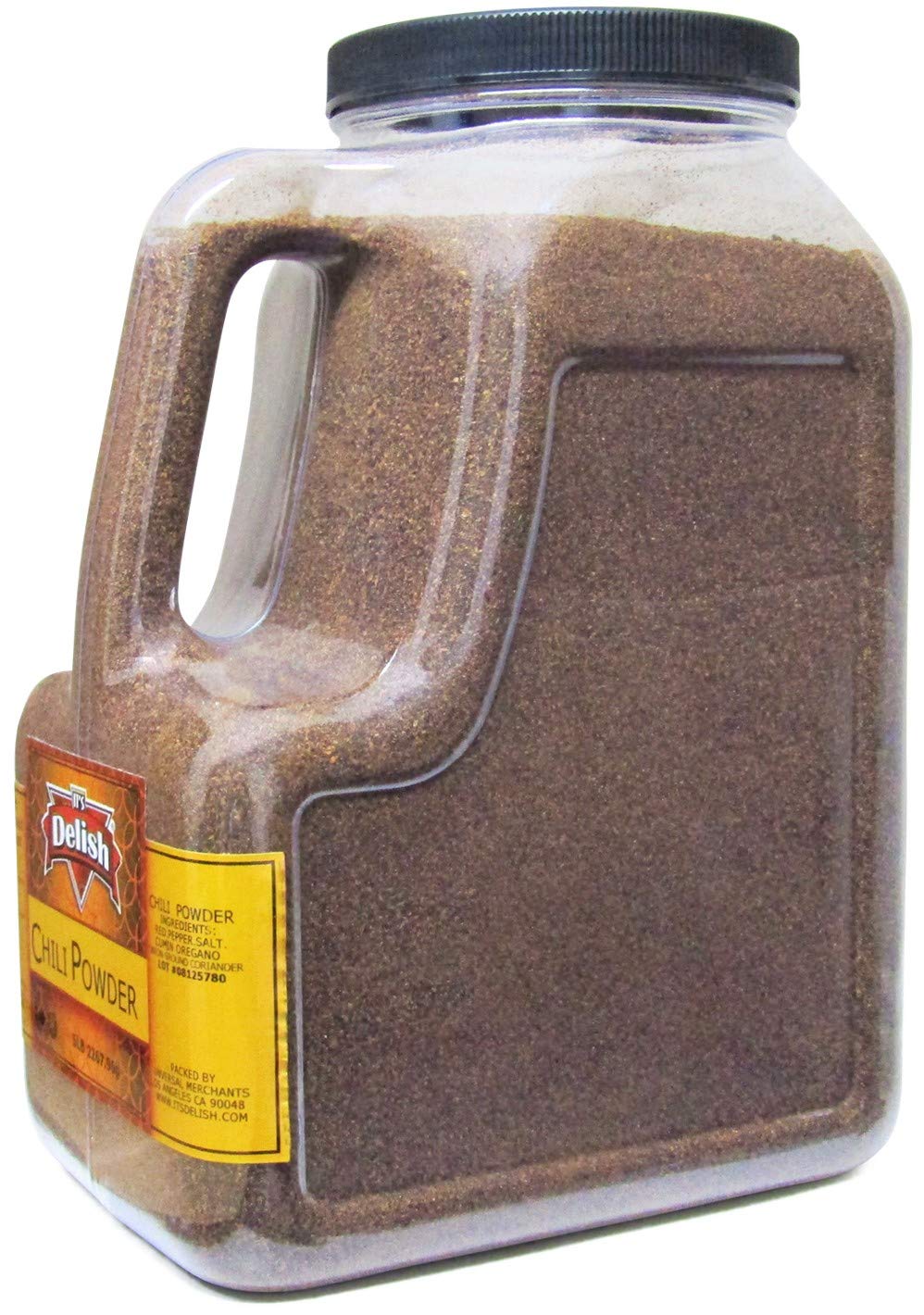 Gourmet Dark Red Chili Culinary Powder Its Delish - 5 lbs. - 80Oz Jumbo Reusable Jug (Container) - All Natural Dried Blend of Chili Peppers - Great