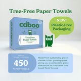 Caboo Tree Free Paper Towels, 6 Rolls, Plastic Free & Eco Friendly, Earth Friendly, Sustainable Kitchen Paper Towels with Strong 2 Ply Sheets
