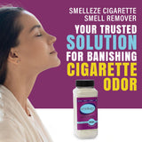 SMELLEZE Natural Cigarette Odor Eliminator Deodorizer: 2 lb. Powder Removes Smoking Stink