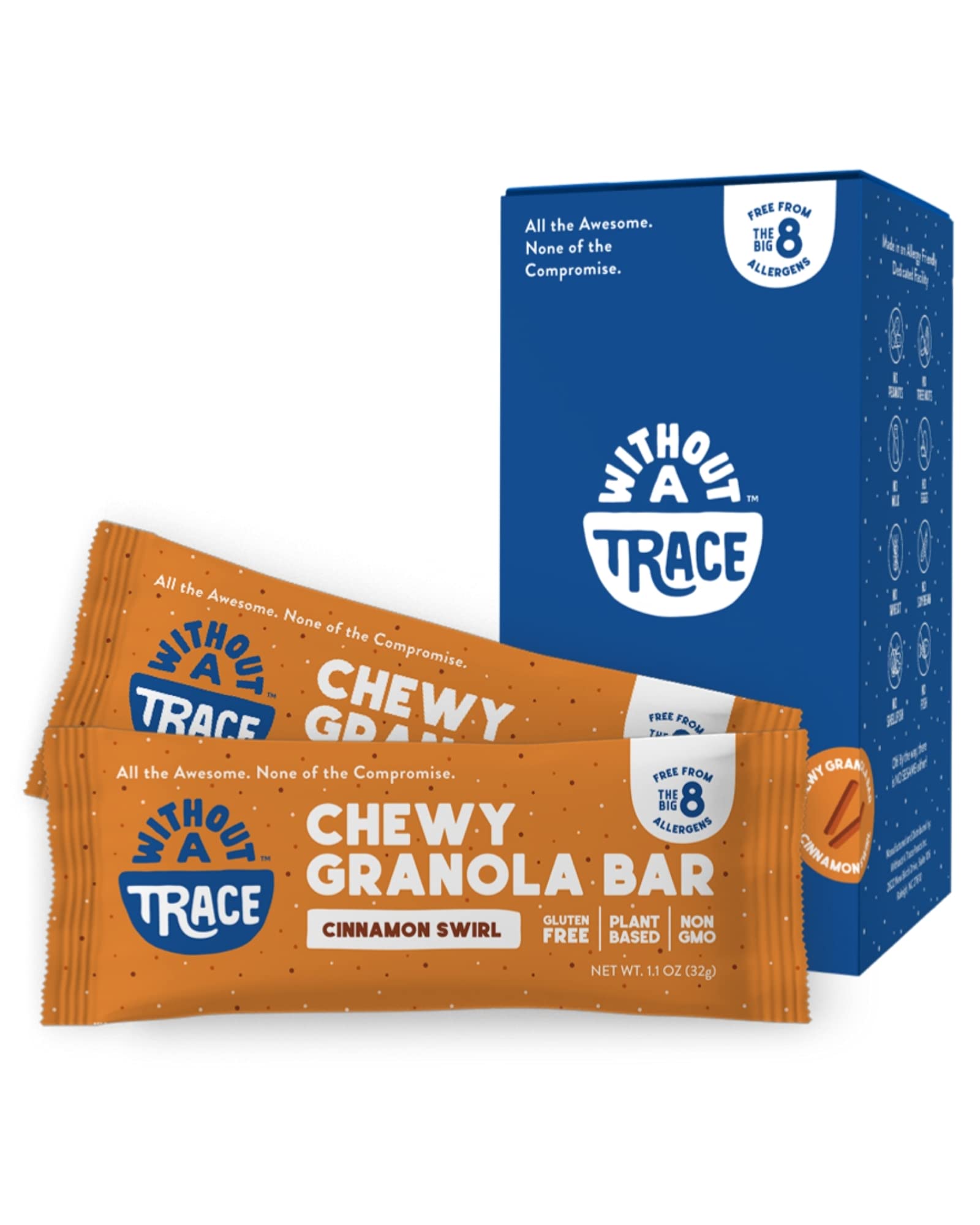 Without A Trace Chewy Granola Bars - Gluten Free Dairy Free Snacks - School Safe Snacks For Kids & Adults Alike! Free From The Top 9 Allergens