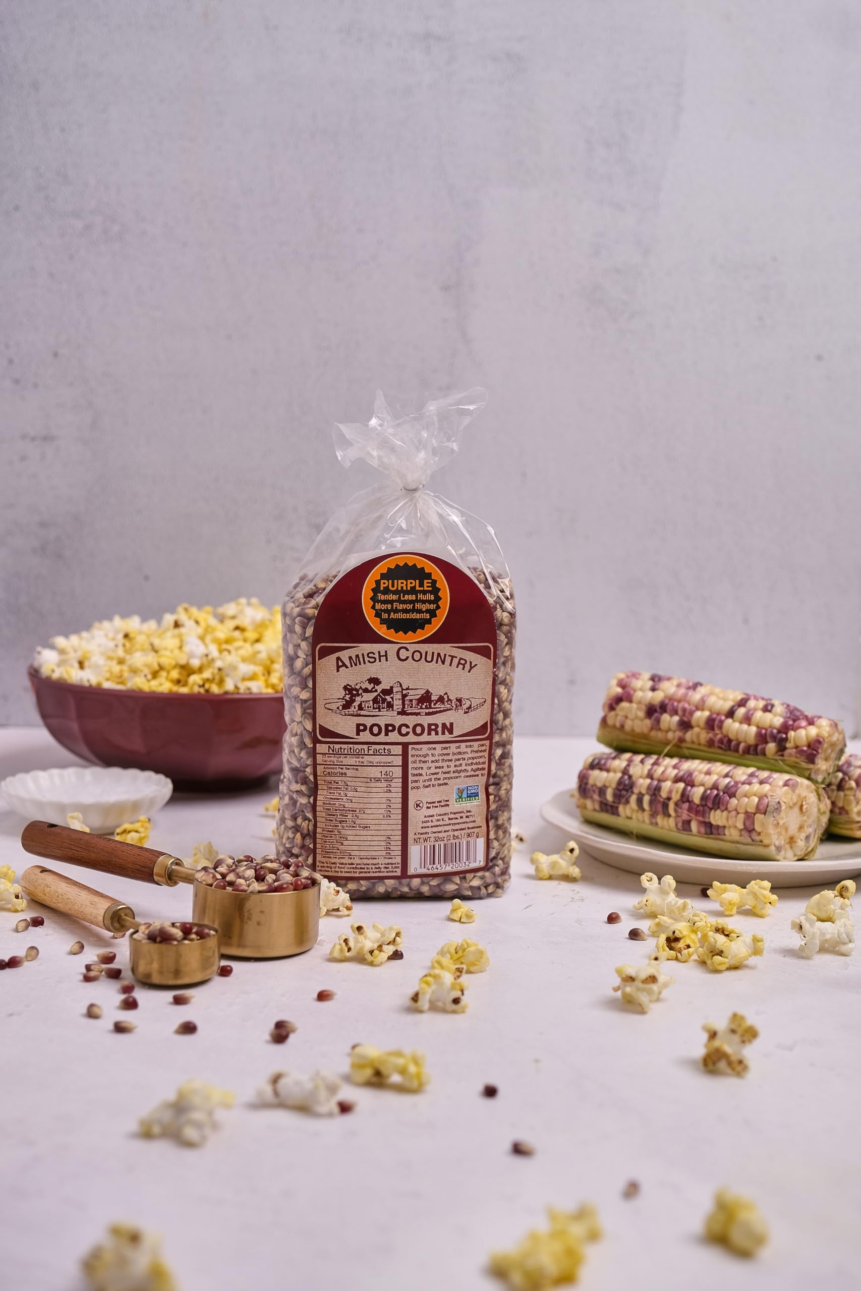 Amish Country Popcorn | 2-2 lbs Bags - Purple Kernels | Old Fashioned, Non-GMO and Gluten Free