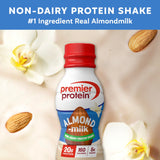 Premier Protein Non-Dairy Plant Based Almondmilk Protein Shake, Vanilla, 20g Protein, 5g Sugar, 11.5 Fl oz (12 Pack)