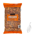Premium Pecans Halves and Pieces - Fresh Pecan Halves, Pecan Pieces & Chopped Pecans for Baking, Cooking & Snacking 2 Lbs. With Mini Braidz Scoop