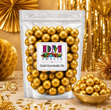 Gold Gumballs - 2 lbs of 1" Tutti Frutti Shimmer Gumballs Party Candy, Candy Buffet, Weddings, Events, Decorations, Piñata Filler