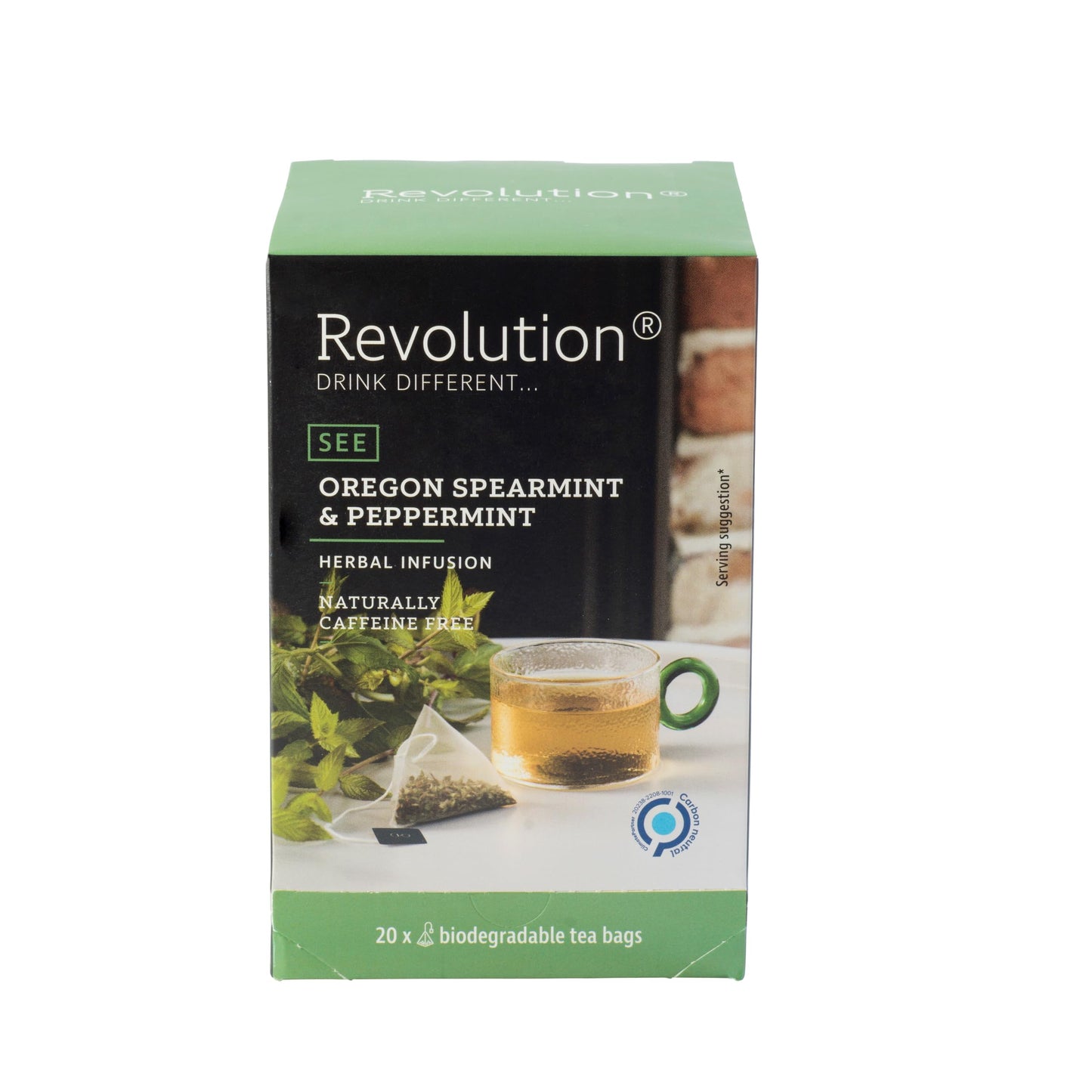 REVOLUTION TEA® Southern Mint [THE ORIGINAL] - Oregon Spearmint & Peppermint - Premium Full Leaf Tea - Biodegradable Infuser Tea Bags - Herbal Tea