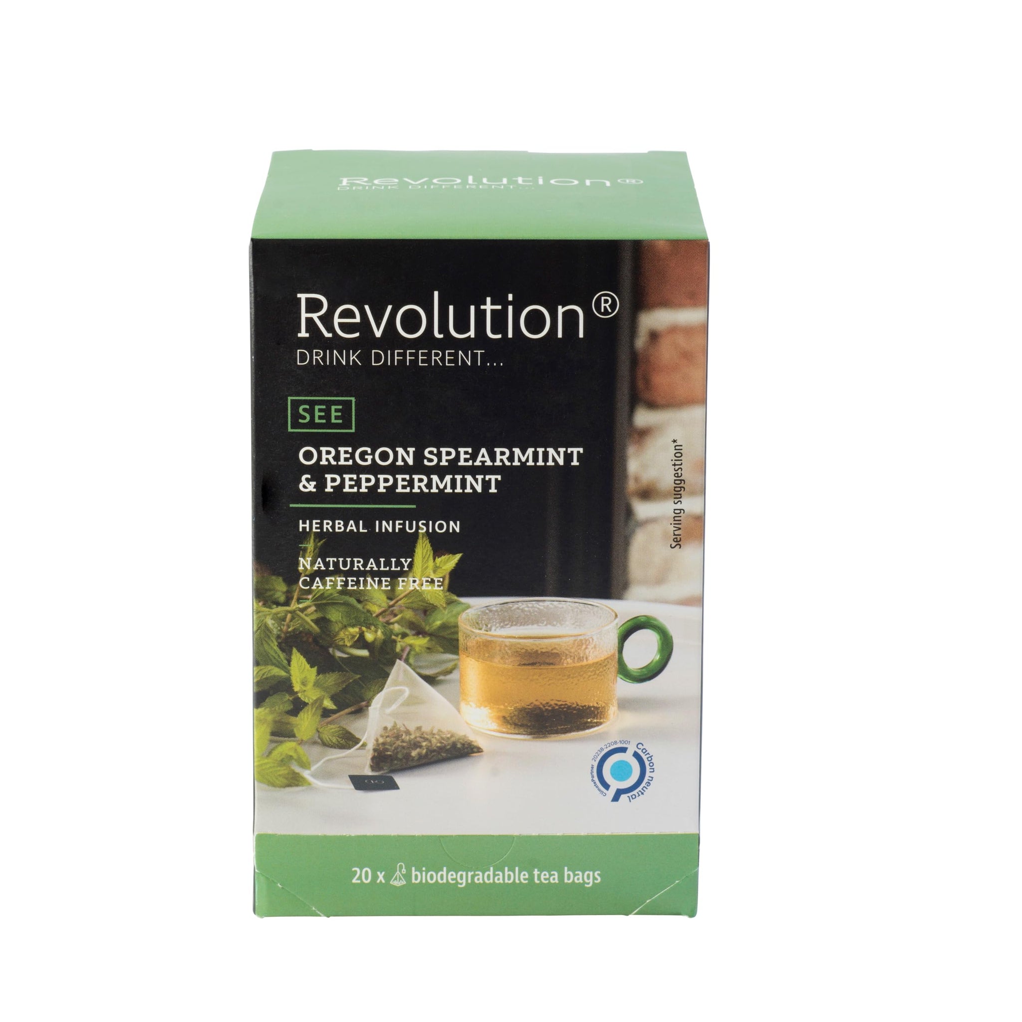 REVOLUTION TEA® Southern Mint [THE ORIGINAL] - Oregon Spearmint & Peppermint - Premium Full Leaf Tea - Biodegradable Infuser Tea Bags - Herbal Tea
