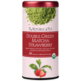 The Republic of Tea Organic Double Green Matcha Strawberry, Individual Tea Bags with Japanese Matcha Tea Powder and Green Tea Leaves Blend, Natural