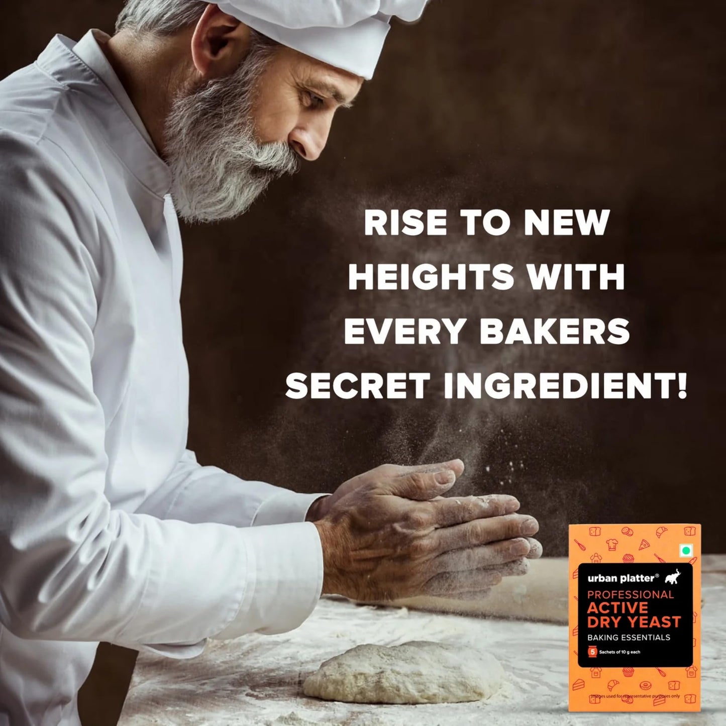Urban Platter Active Dry Yeast | 3.53 Oz (100g) | Fast Rising Yeast for Baking Bread, Pizza, Cakes & Dough | Professional Grade & Gluten Free | No