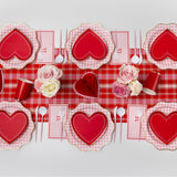 Bonjour Fête Gingham Valentine’s Day Guest Towels | Pink “Love You” Napkins for Galentine’s Parties, Girls Night & Bridal Showers | Paper Party