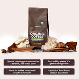 Paleovalley Organic Ground Coffee, 10oz - Decaf, Low Acid, Single-Origin, Polyphenol-Rich, Infused with Mushrooms