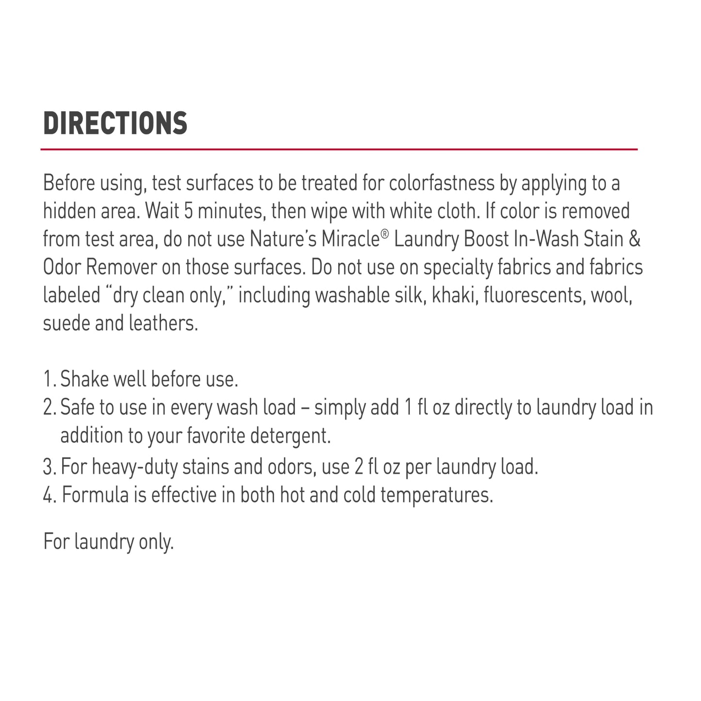 Nature’s Miracle Laundry Boost In-Wash Stain and Odor Remover, Laundry Stain and Odor Removing Additive For All Machines, Spray, 32 oz